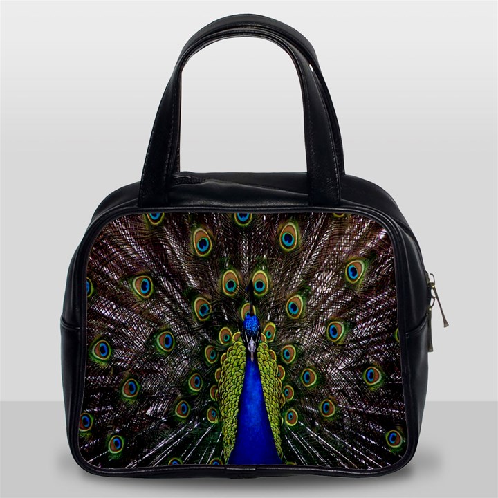 Bird Peacock Display Full Elegant Plumage Classic Handbags (2 Sides)