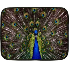 Bird Peacock Display Full Elegant Plumage Double Sided Fleece Blanket (mini)  by Amaryn4rt