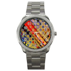 Background Texture Pattern Sport Metal Watch