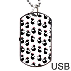 Cat Seamless Animal Pattern Dog Tag Usb Flash (one Side)