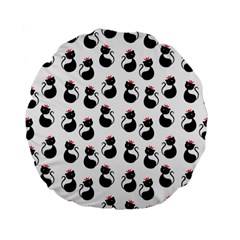 Cat Seamless Animal Pattern Standard 15  Premium Flano Round Cushions by Amaryn4rt