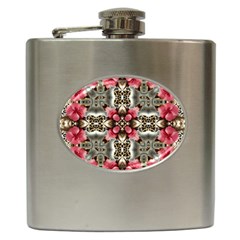 Flowers Fabric Hip Flask (6 Oz)