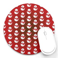 Card Cartoon Christmas Cold Round Mousepads by Amaryn4rt