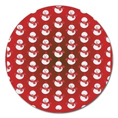 Card Cartoon Christmas Cold Magnet 5  (round) by Amaryn4rt