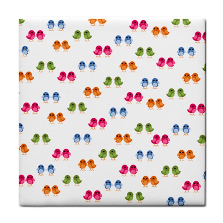 Pattern Birds Cute Design Nature Tile Coasters