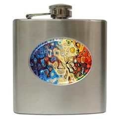 Background Structure Absstrakt Color Texture Hip Flask (6 Oz)