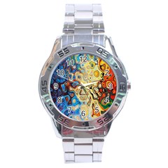 Background Structure Absstrakt Color Texture Stainless Steel Analogue Watch by Amaryn4rt