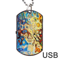 Background Structure Absstrakt Color Texture Dog Tag Usb Flash (one Side) by Amaryn4rt