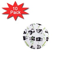 Panda Tile Cute Pattern 1  Mini Magnet (10 Pack) 