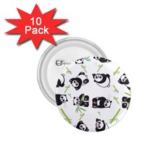 Panda Tile Cute Pattern 1 75  Buttons (10 Pack)