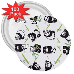 Panda Tile Cute Pattern 3  Buttons (100 Pack) 