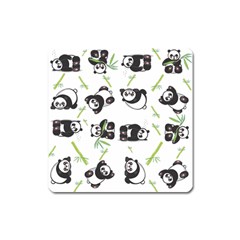 Panda Tile Cute Pattern Square Magnet