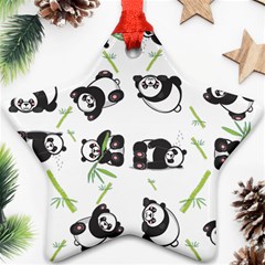 Panda Tile Cute Pattern Star Ornament (two Sides) by Amaryn4rt