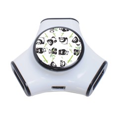 Panda Tile Cute Pattern 3-port Usb Hub