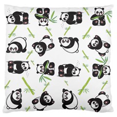 Panda Tile Cute Pattern Large Flano Cushion Case (one Side) by Amaryn4rt