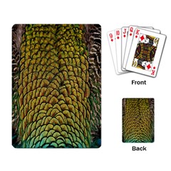 Colorful Iridescent Feather Bird Color Peacock Playing Card by Amaryn4rt