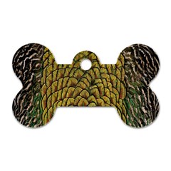 Colorful Iridescent Feather Bird Color Peacock Dog Tag Bone (one Side) by Amaryn4rt