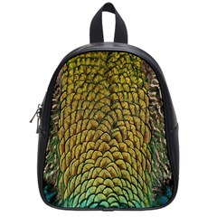 Colorful Iridescent Feather Bird Color Peacock School Bags (small)  by Amaryn4rt