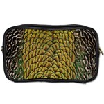 Colorful Iridescent Feather Bird Color Peacock Toiletries Bags 2-Side Front