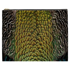 Colorful Iridescent Feather Bird Color Peacock Cosmetic Bag (xxxl)  by Amaryn4rt