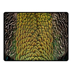 Colorful Iridescent Feather Bird Color Peacock Double Sided Fleece Blanket (small) 