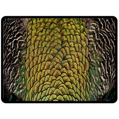 Colorful Iridescent Feather Bird Color Peacock Double Sided Fleece Blanket (large)  by Amaryn4rt