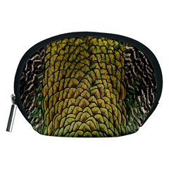 Colorful Iridescent Feather Bird Color Peacock Accessory Pouches (medium)  by Amaryn4rt