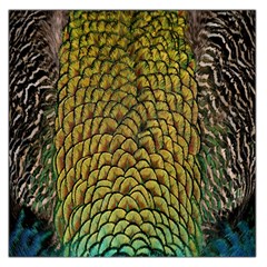 Colorful Iridescent Feather Bird Color Peacock Large Satin Scarf (square) by Amaryn4rt