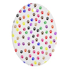 Paw Prints Background Ornament (oval) by Amaryn4rt