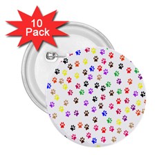 Paw Prints Background 2 25  Buttons (10 Pack)  by Amaryn4rt