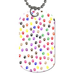 Paw Prints Background Dog Tag (two Sides) by Amaryn4rt