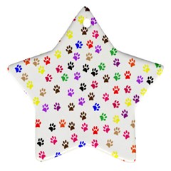 Paw Prints Background Star Ornament (two Sides) by Amaryn4rt