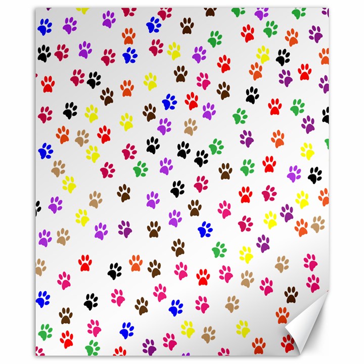 Paw Prints Background Canvas 8  x 10 