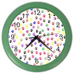 Paw Prints Background Color Wall Clocks Front