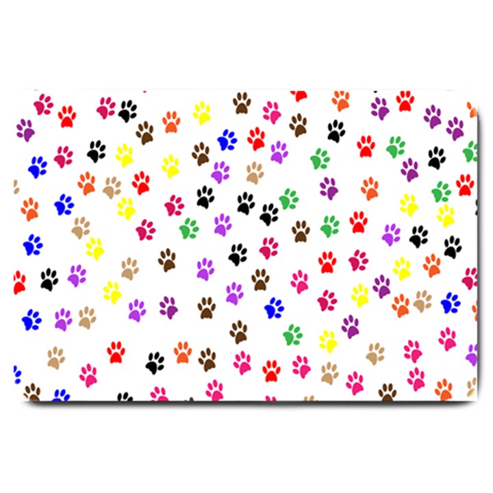 Paw Prints Background Large Doormat 