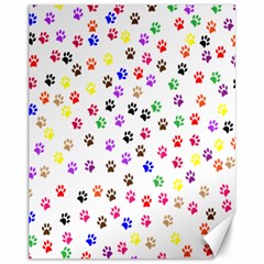 Paw Prints Background Canvas 11  X 14   by Amaryn4rt