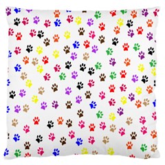 Paw Prints Background Large Cushion Case (two Sides) by Amaryn4rt