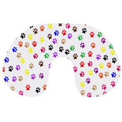 Paw Prints Background Travel Neck Pillows by Amaryn4rt