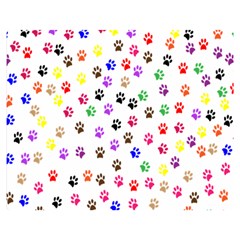 Paw Prints Background Double Sided Flano Blanket (medium)  by Amaryn4rt