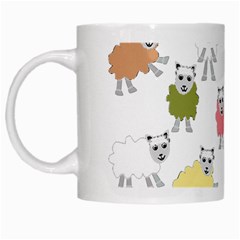 Sheep Cartoon Colorful White Mugs by Amaryn4rt