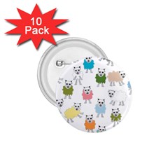 Sheep Cartoon Colorful 1 75  Buttons (10 Pack)