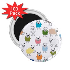 Sheep Cartoon Colorful 2 25  Magnets (100 Pack) 