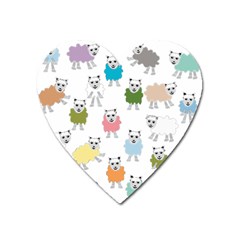 Sheep Cartoon Colorful Heart Magnet by Amaryn4rt