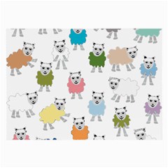 Sheep Cartoon Colorful Large Glasses Cloth by Amaryn4rt