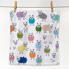 Sheep Cartoon Colorful Face Towel by Amaryn4rt