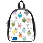 Sheep Cartoon Colorful School Bags (Small)  Front