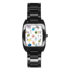 Sheep Cartoon Colorful Stainless Steel Barrel Watch by Amaryn4rt