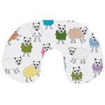 Sheep Cartoon Colorful Travel Neck Pillows Front