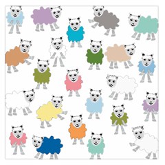 Sheep Cartoon Colorful Large Satin Scarf (square) by Amaryn4rt