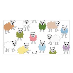 Sheep Cartoon Colorful Satin Shawl